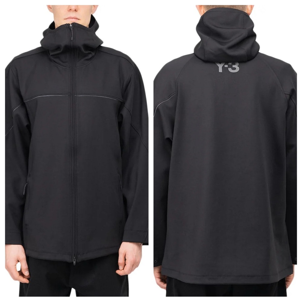 Y-3 adidas Yohji Yamamoto CH1 Knit Shell Full Zip Jacket in Black